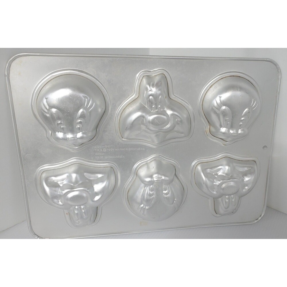 VTG Wilton Looney Tunes Sylvester & Tweety Bird Mini Cake Pan Cupcakes 6 Cavity